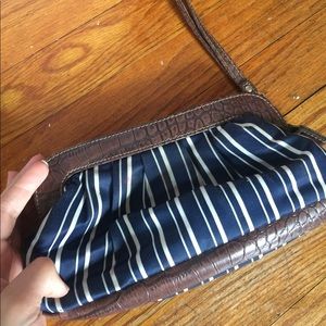 Navy white stripped bag